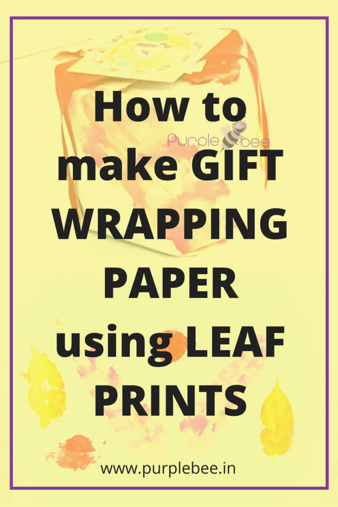 how to make gift wrapping paper using leaf prints